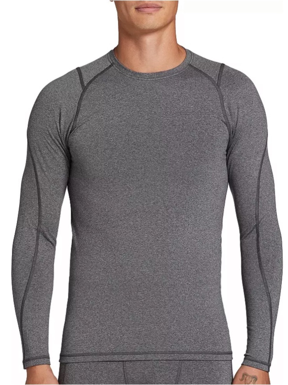 DSG Men’s cold weather fleece lined long sleeve shirt or base layer size large